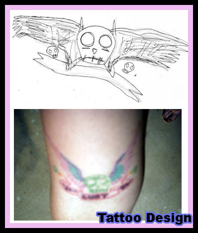 Skull and scroll tattoo design by sketchyskit on deviantART