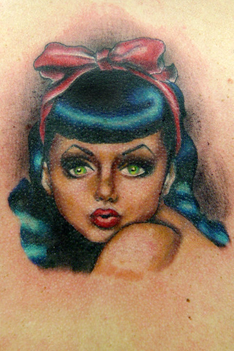 Pin Up Women Tattoo. Pin-Up. tattoo design for