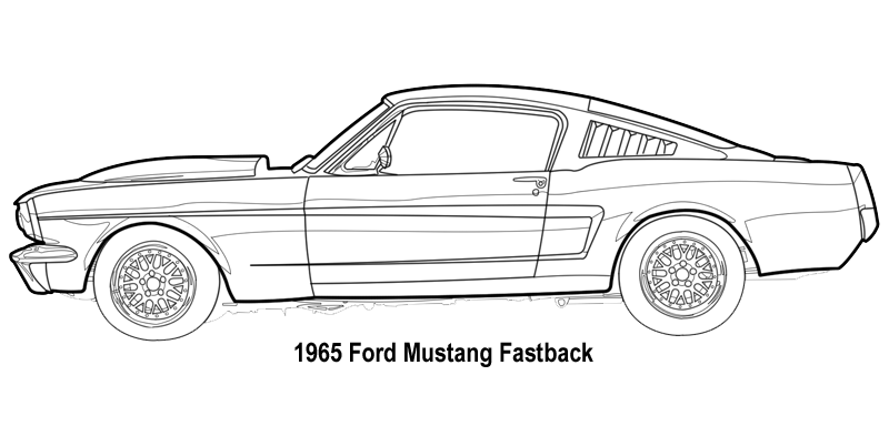mach 1 mustang fastback coloring pages - photo #29