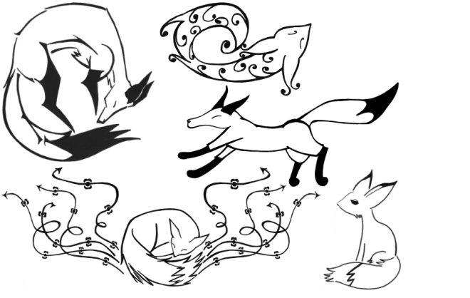 Fox tattoos by ~kittytreats on