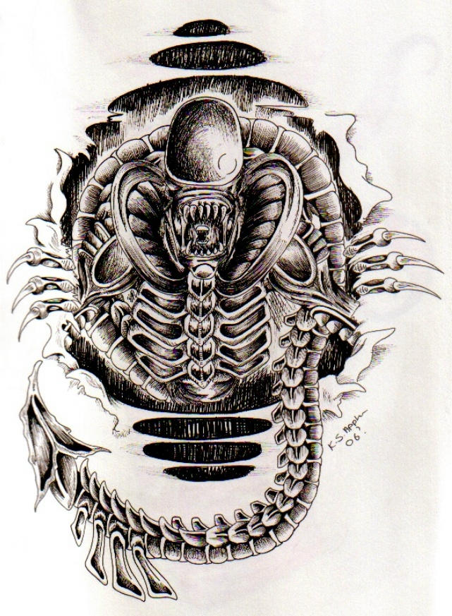 Alien tattoo by =vegetathealmighty on deviantART