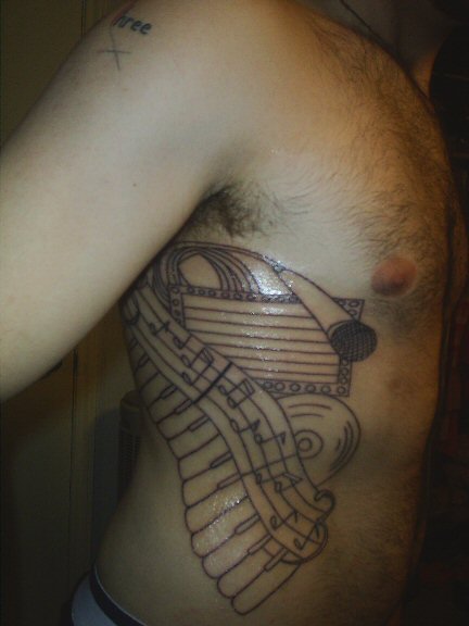 Outline Of Music Tattoo