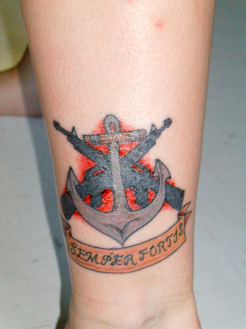 Navy Tattoo On The Foot