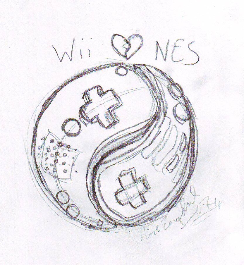 YinYang Nintendo Tattoo sketch