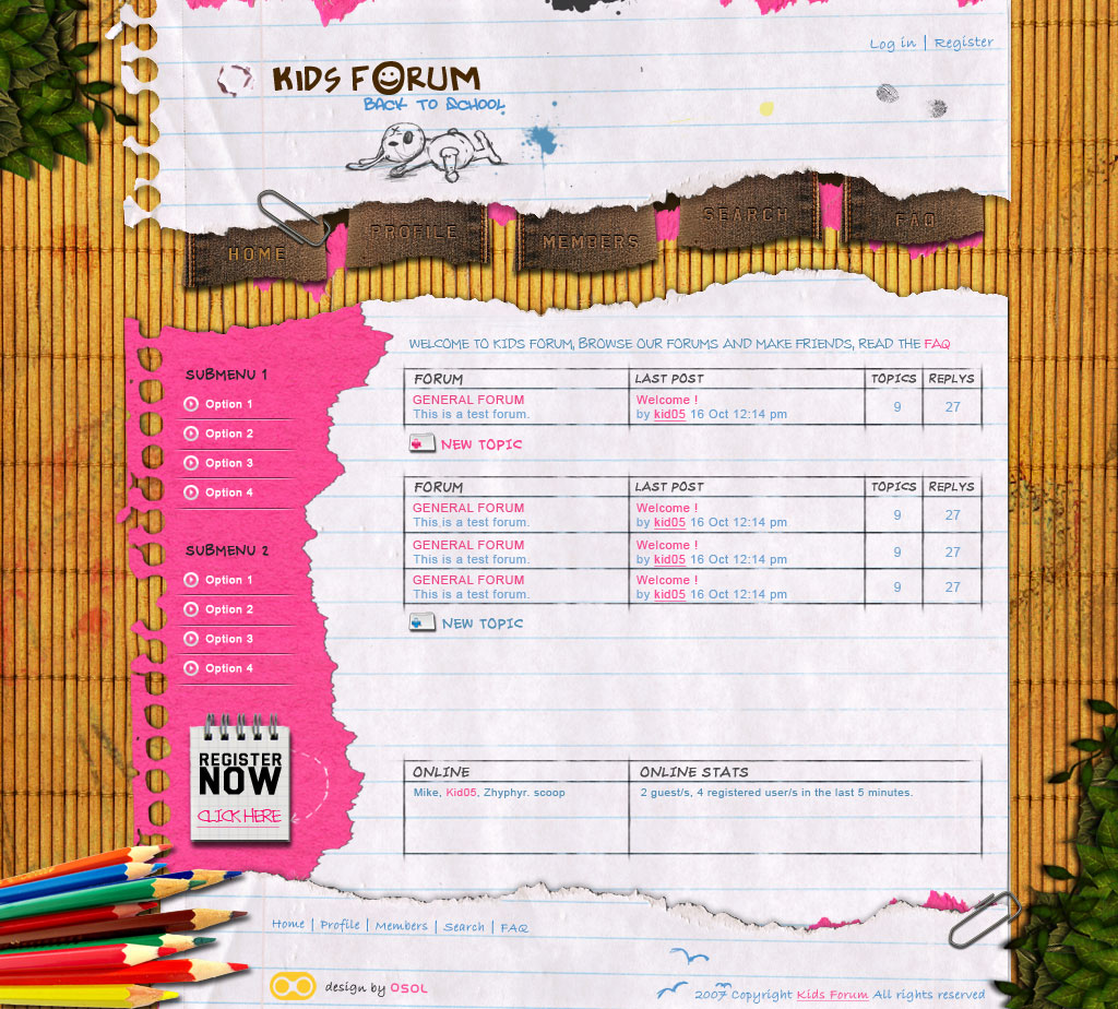 Kids Forum Website Design