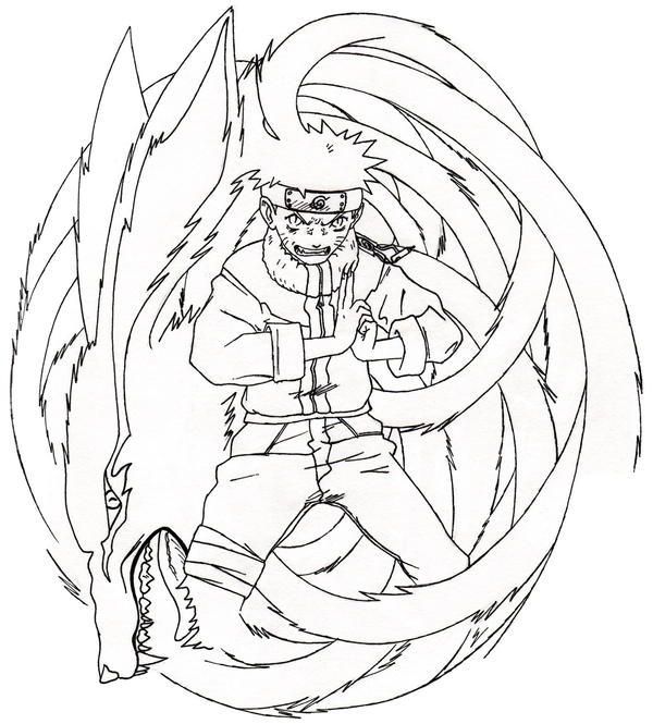 naruto nine tailed fox coloring pages - photo #3