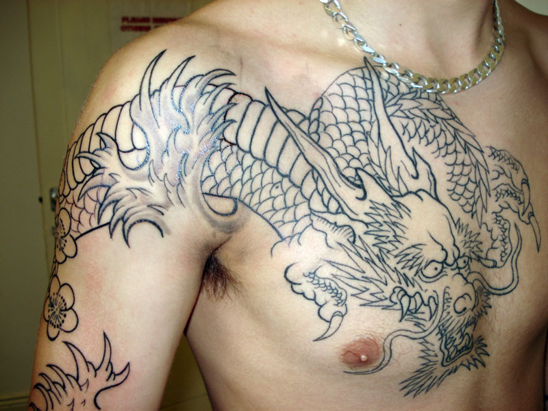 stevens dragon 1 - chest tattoo