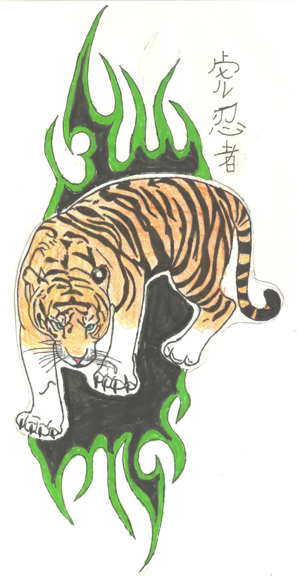 Tribal Tiger Tattoo - shoulder tattoo