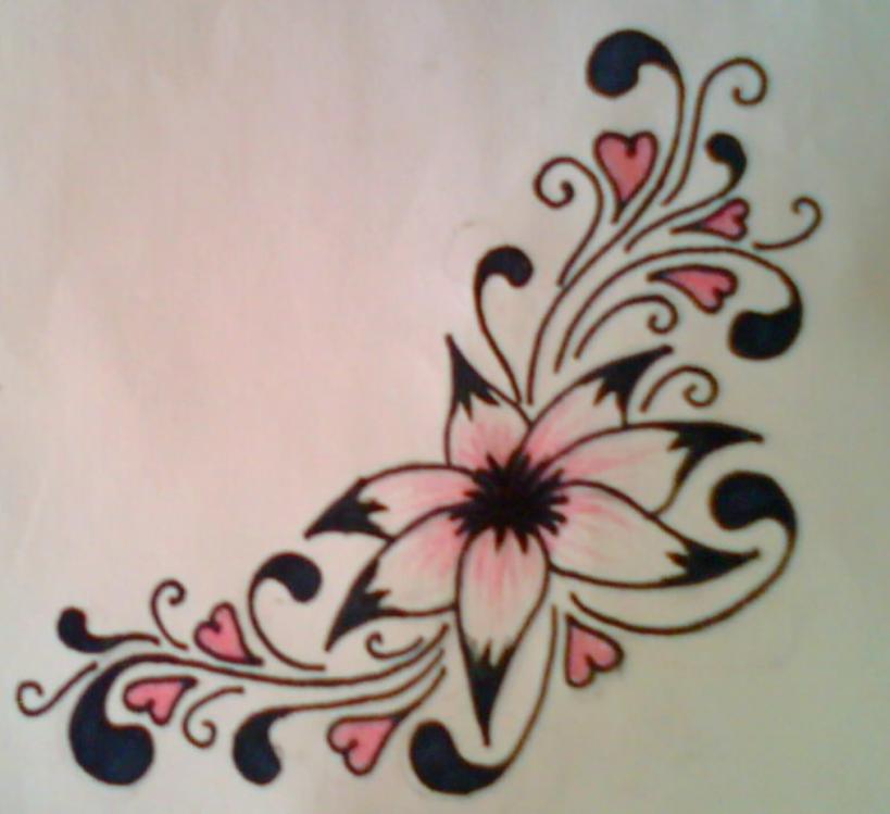 Flower Tattoo Design Colour | Flower Tattoo