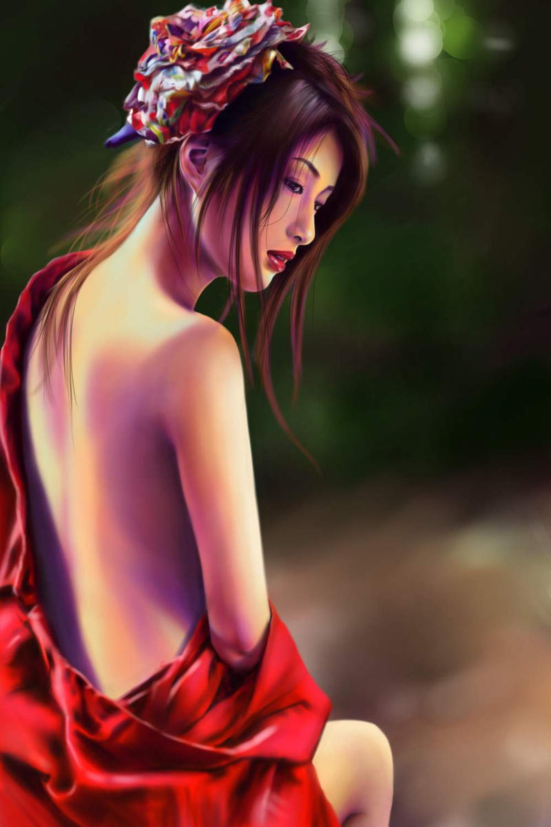 half naked geisha by ZenIs