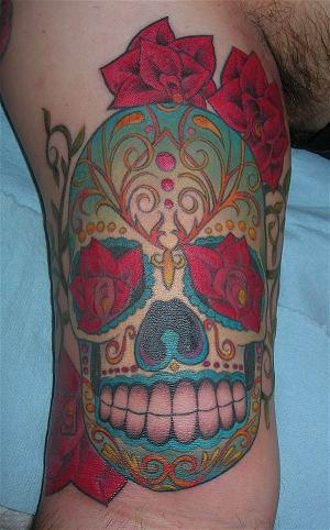 Shoulder Skull Tattoos Especially Sugar Skull Tattoo Designs With Image Sugar Skull Tattoos For Shoulder Tattoo Gallery Picture 5