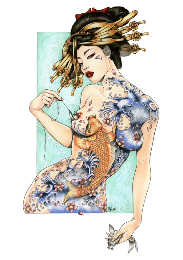 geisha tattoos. geisha tattoo designs. and her