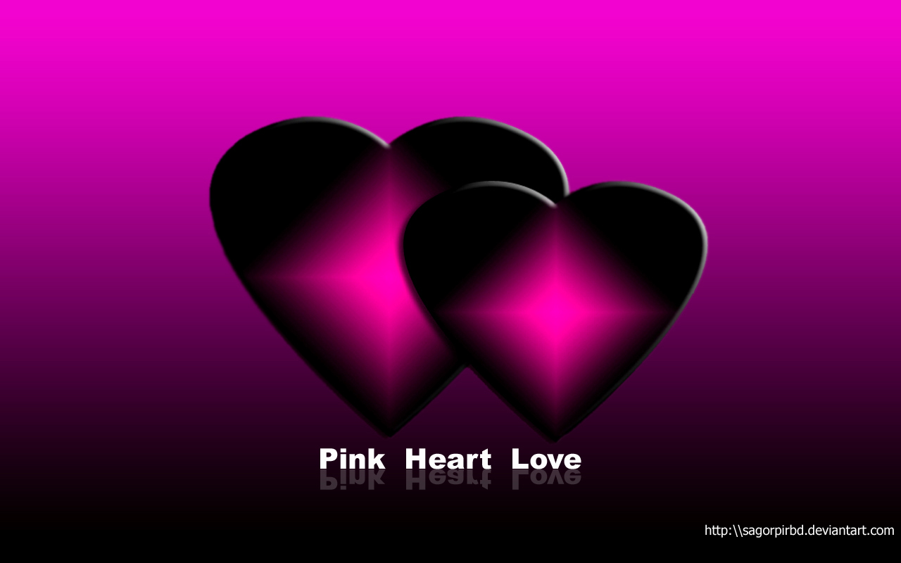 Pink Heart Love by sagorpirbd