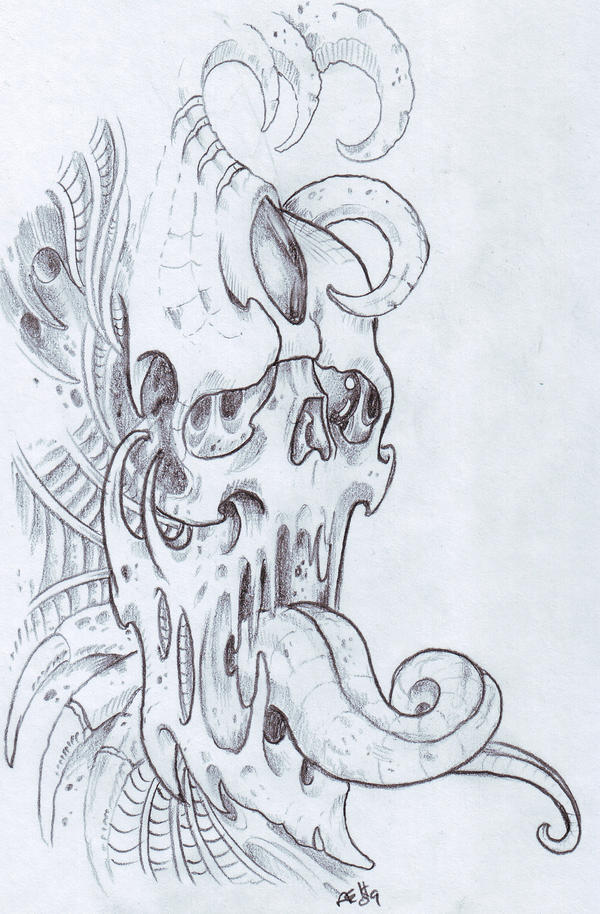 Biomech Skull by vikingtattoo on deviantART