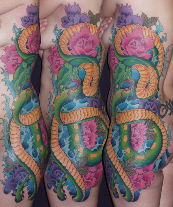 Japanese Style Snake by tattooedzombie on deviantART