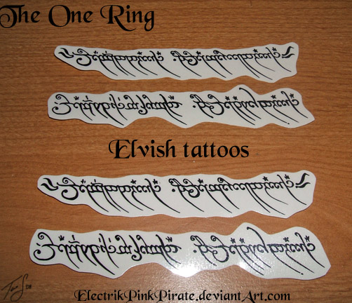 LotR Elvish tattoos by `ElectrikPinkPirate on deviantART