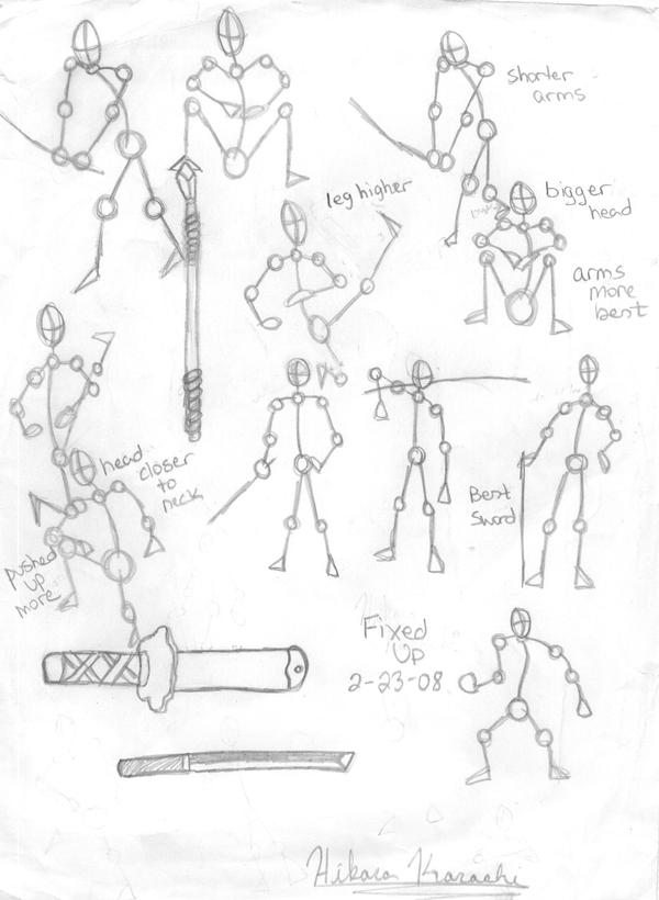 How To Draw Stick Figures With Swords 53