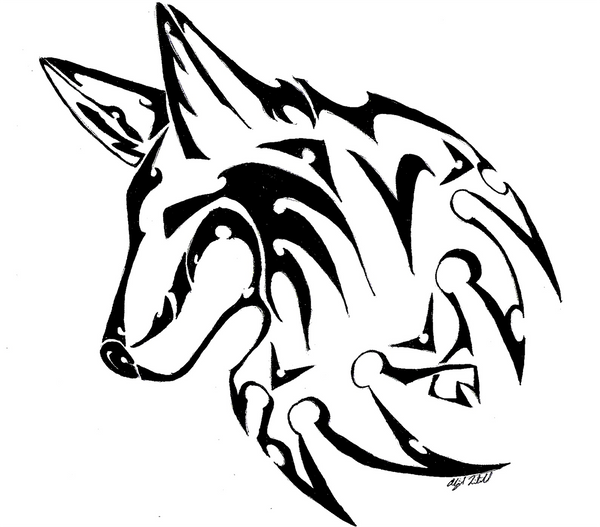 tribal wolf designs. Courage - Tribal Wolf Design