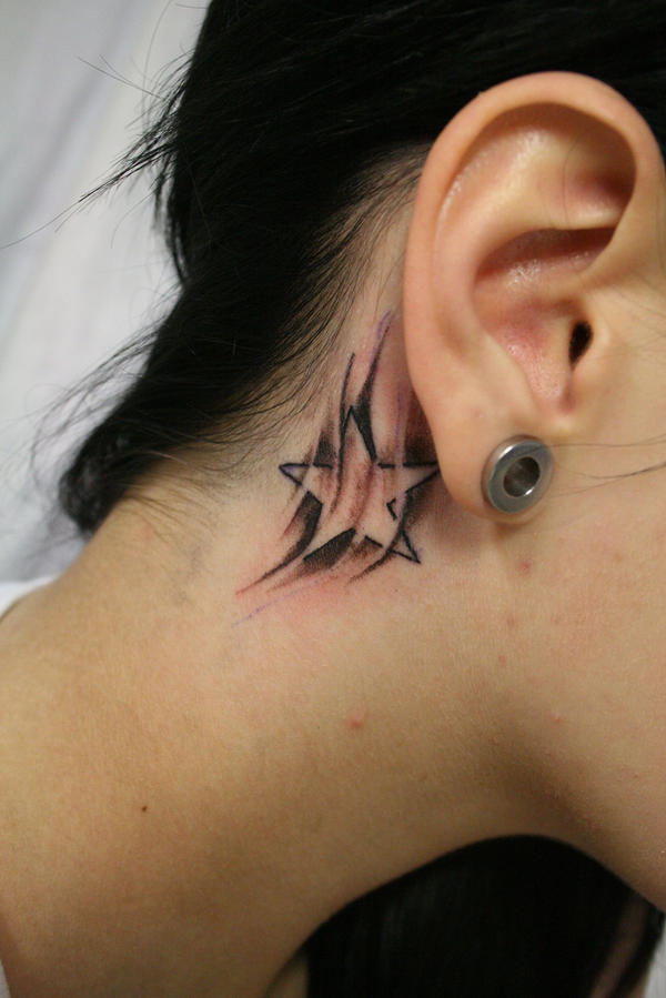 tattoos of stars behind the ear. little Star behind the ear TaT by *2Face-Tattoo on deviantART