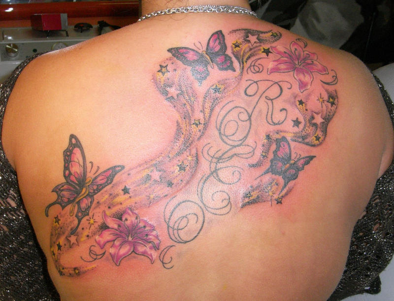 Stars Flowers Butterflys | Flower Tattoo