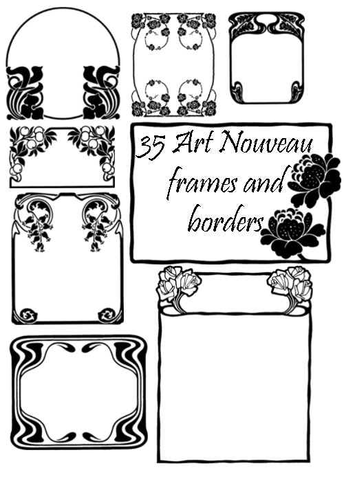 art nouveau font. 35 Art Nouveau Frame Brushes