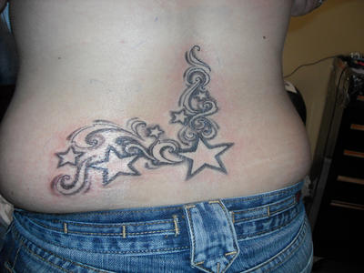 Lower Back Star Tattoos For Women. Lower Back Star Tattoo 15