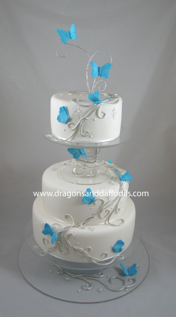 Butterflies wedding cake by Dragonsanddaffodils on deviantART