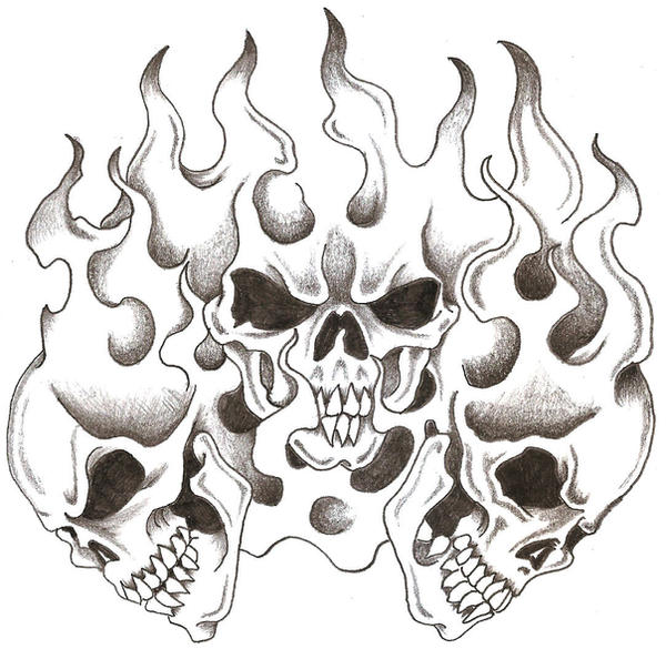 Skulls and Flames by TheLob on deviantART