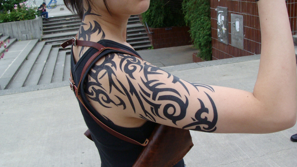 Japanese Tribal Shoulder Tattoo