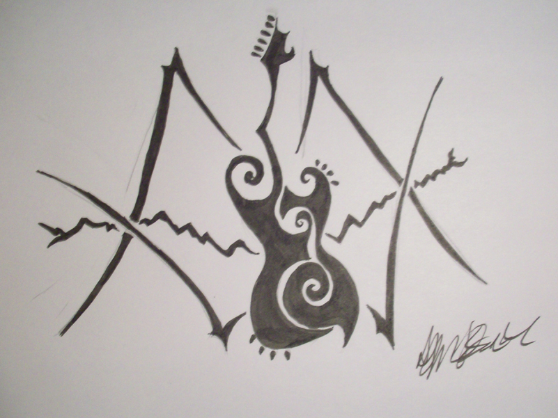 Tribal guitar tattoo by BloodStainedSilk on deviantART