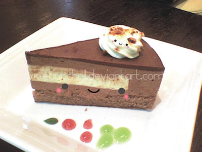 chocolate mousse. Kawaii chocolate mousse cake