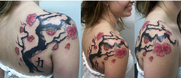 cherry blossom tree tattoos. cherry tree tattoos.
