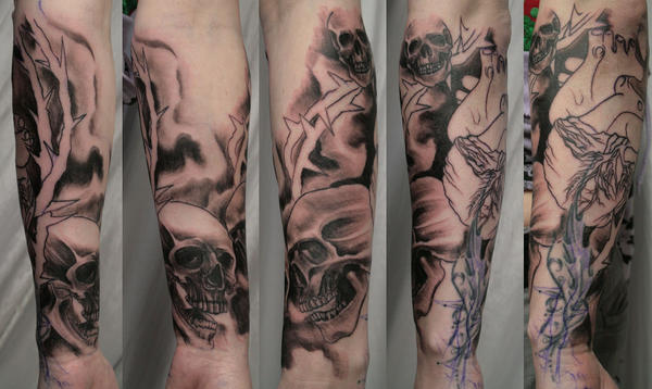 Sleeve sleeve tattoo 1 Session Skull Heart Sleeve sleeve tattoo