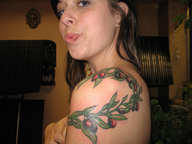 Olive Branch back view by eliqtattoo on deviantART