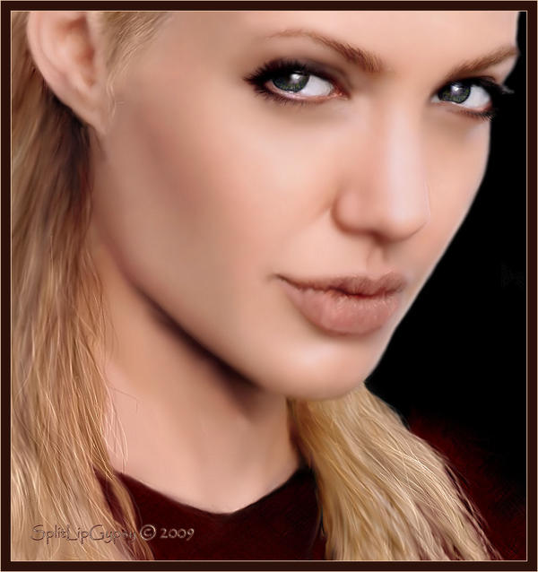 Angelina Jolie portrait by Splitlipgypsy on deviantART