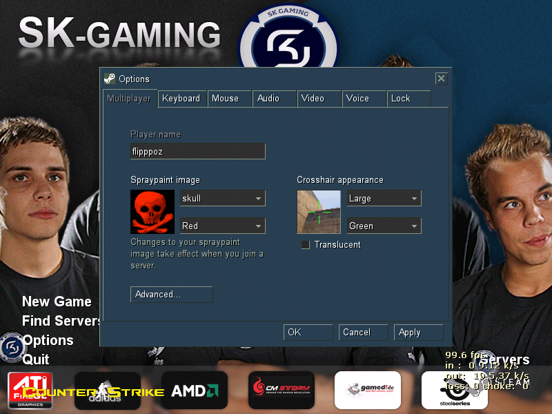 cs 1 6. SK-Gaming CS1.6 GUI by flippoz