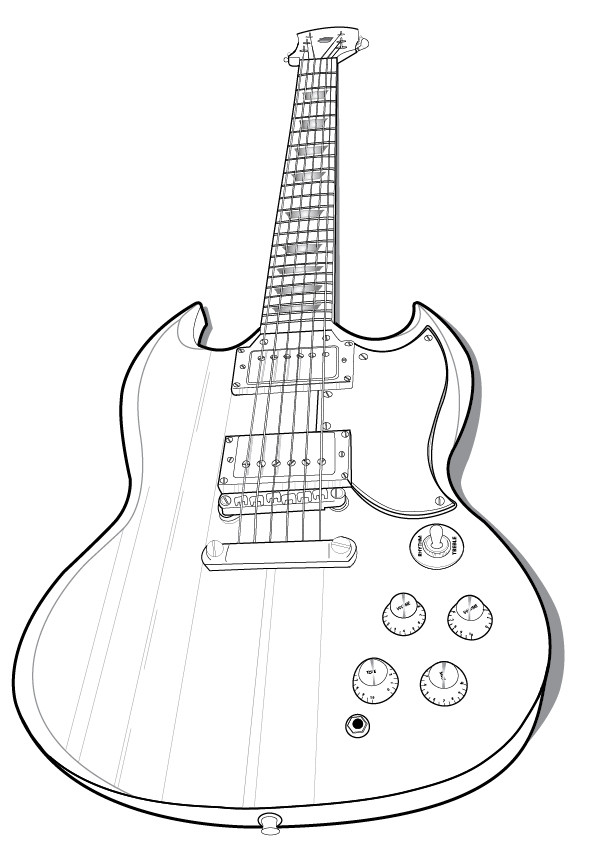 free clipart guitar outline - photo #37