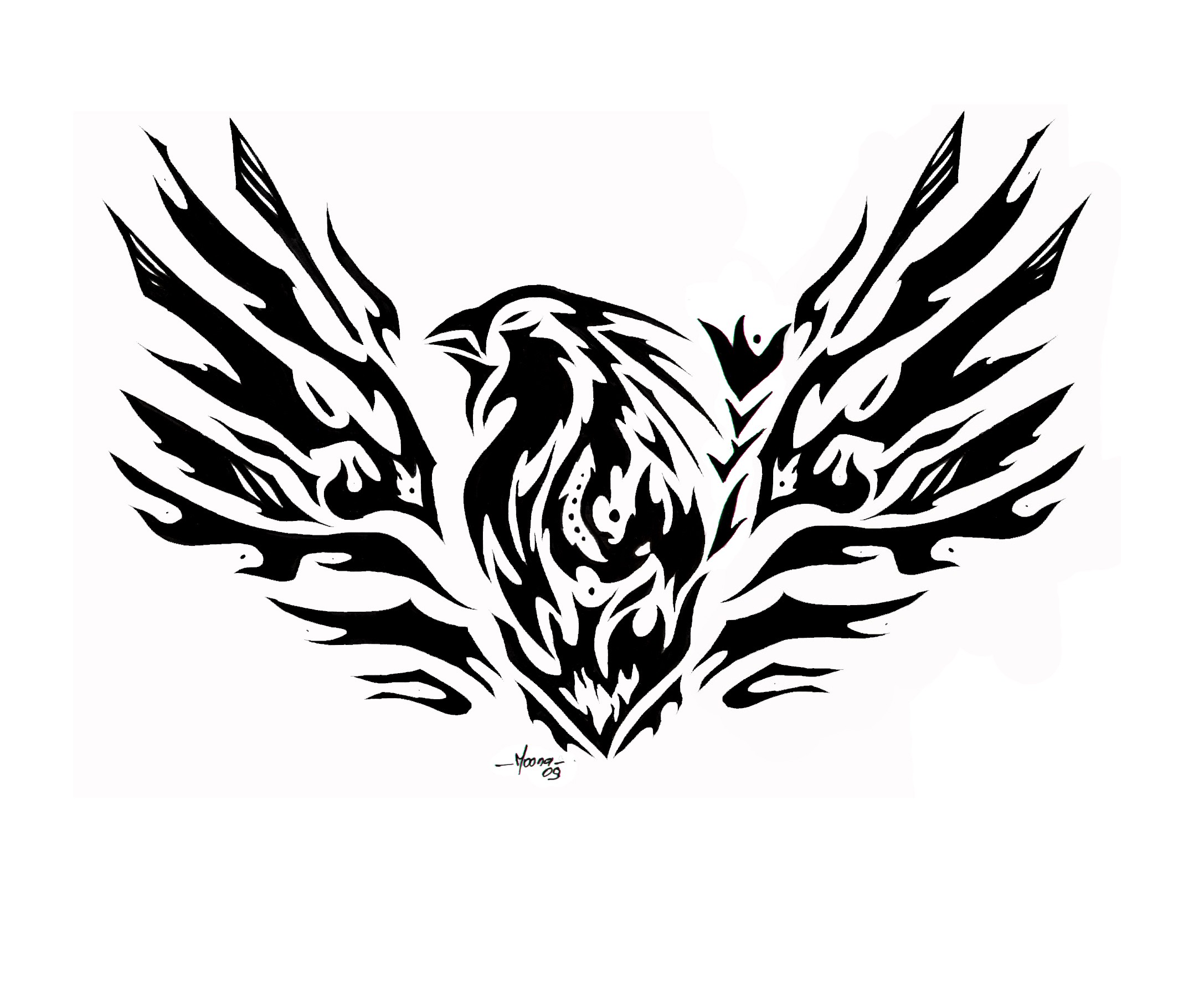 phoenix dragon tribal tattoo