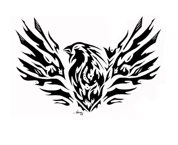 Phoenix Tribal Tattoo Commish by JMoona on deviantART phoenix tribal tattoo
