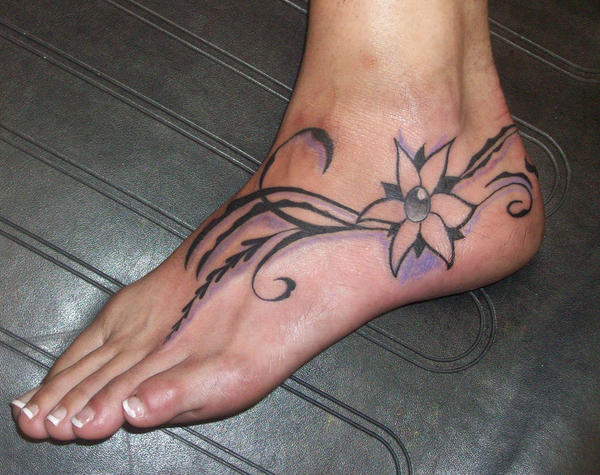 Foot Flower and Filigri | Flower Tattoo