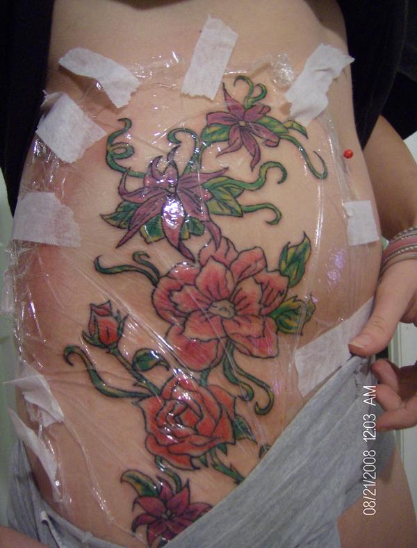 Flower Tattoo finished up | Flower Tattoo