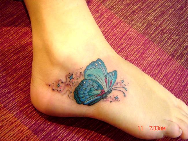 foot tattoos butterfly II