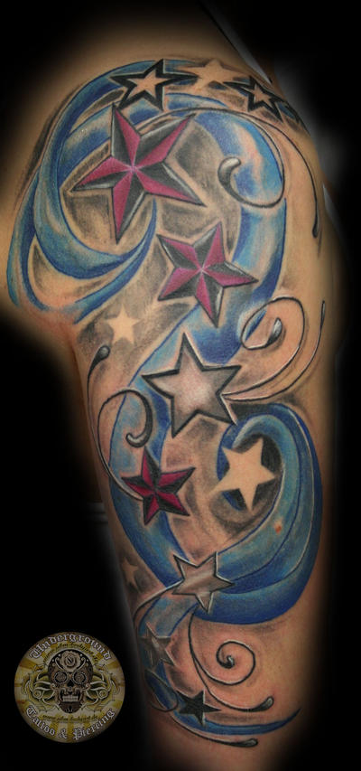star tattoo on face. star tattoo