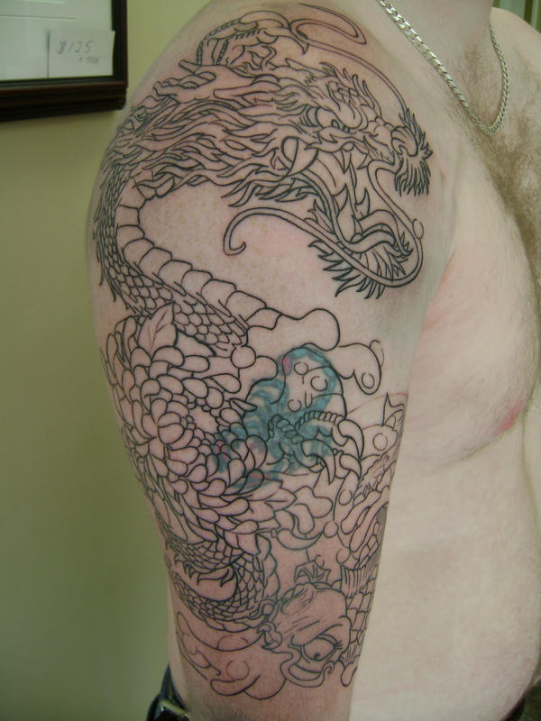 Koi Dragon Tattoo Half Sleeve
