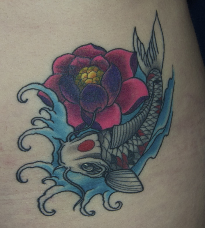 Koi and Lotus flower tattoo | Flower Tattoo