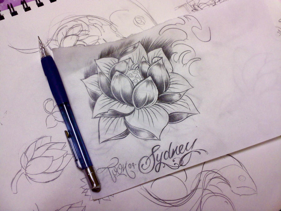 water lily tattoo sketch by ~samthedrawer on deviantART