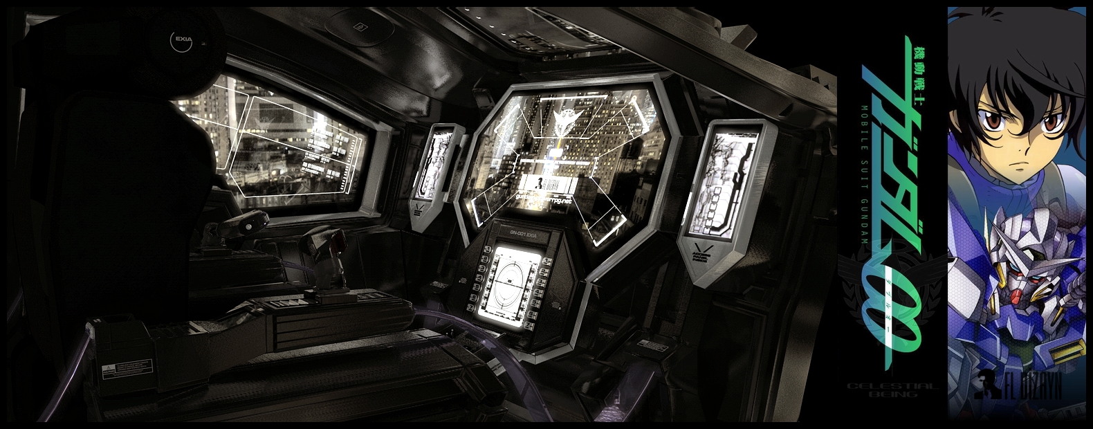 Gundam Exia Cockpit 3D Model and Render Setup (Robots and Machines)
