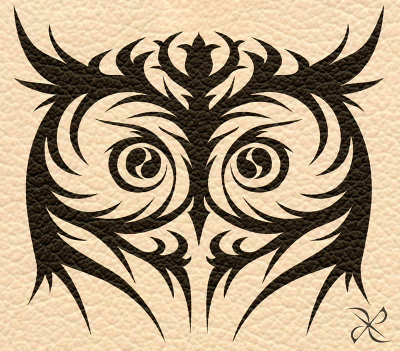 Commission Owl Tribal Tattoo by scificat on deviantART
