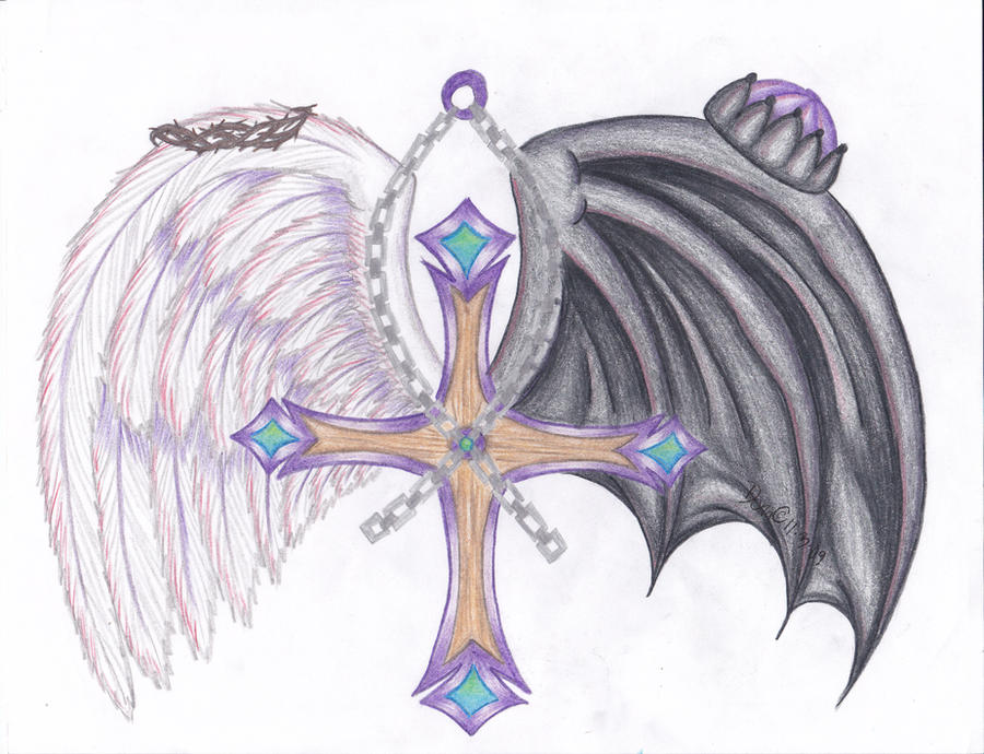 Tattoo Cross and Wings Request by ArticWolfSpirit on deviantART