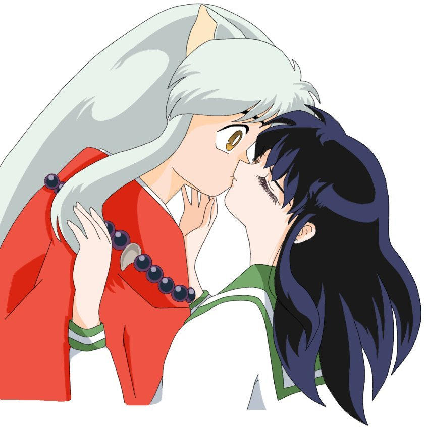 inuyasha and kagome kiss. Inuyasha and Kagome Kissing by